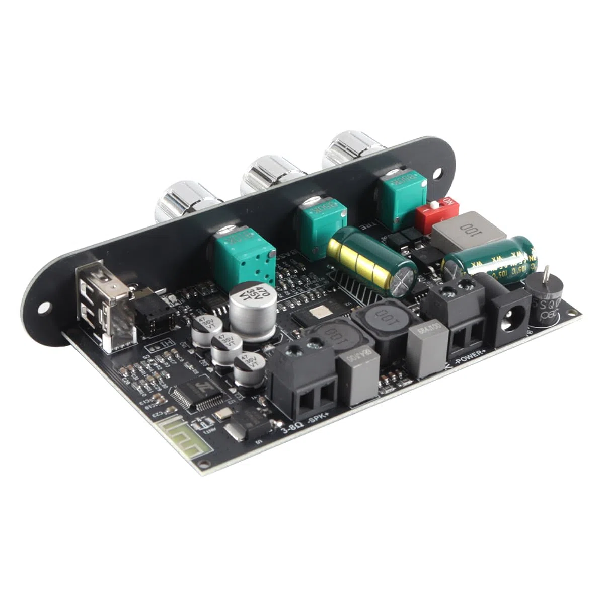 Scheda amplificatore mono ZK-1001U da 100 W con TWS Bluetooth USB AUX per veicoli da 9 a 24 V
