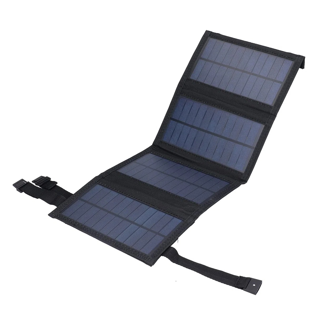 Pannello solare USB da 20 W Collapsible Policristallino Caricatore Celle Solari Portatile Dispositivo Esterno Caricatore Pieghevole (Nero)