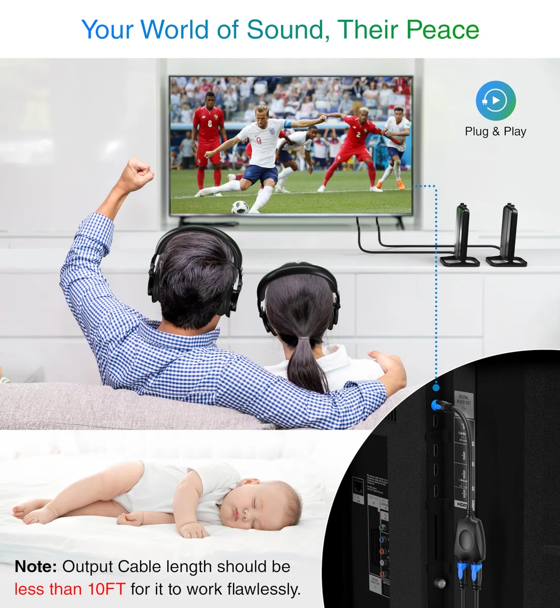 BlueRigger Digital Optical Audio Splitter 1x2 (1 in 2 Out Unidirectional Toslink Splitter, Support LPCM2.0, Dolby Digital, DTS 5.1)- for Home Theatre, Xbox, DVD, TV, Receiver, Sound Bar