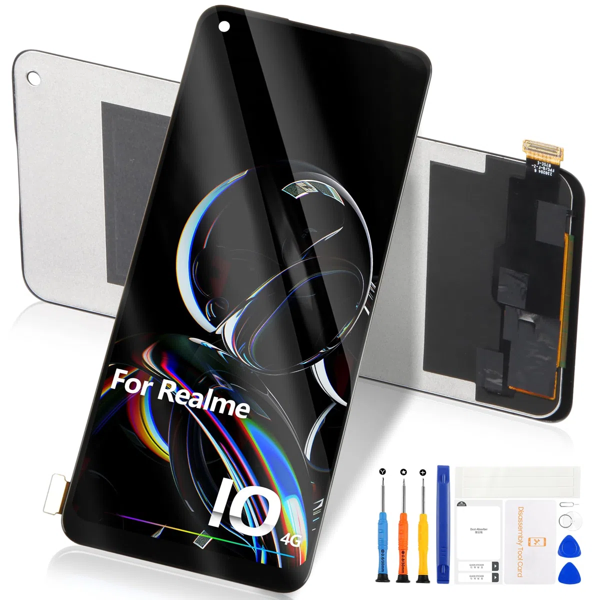 Schermo LCD per Realme 10 Schermo di ricambio per Oppo Realme 10 RMX3630 LCD Display Vetro Touch Screen Pannello Digitalizzatore Full Assembly con Kit di Riparazione (6,4 Pollici), Nero