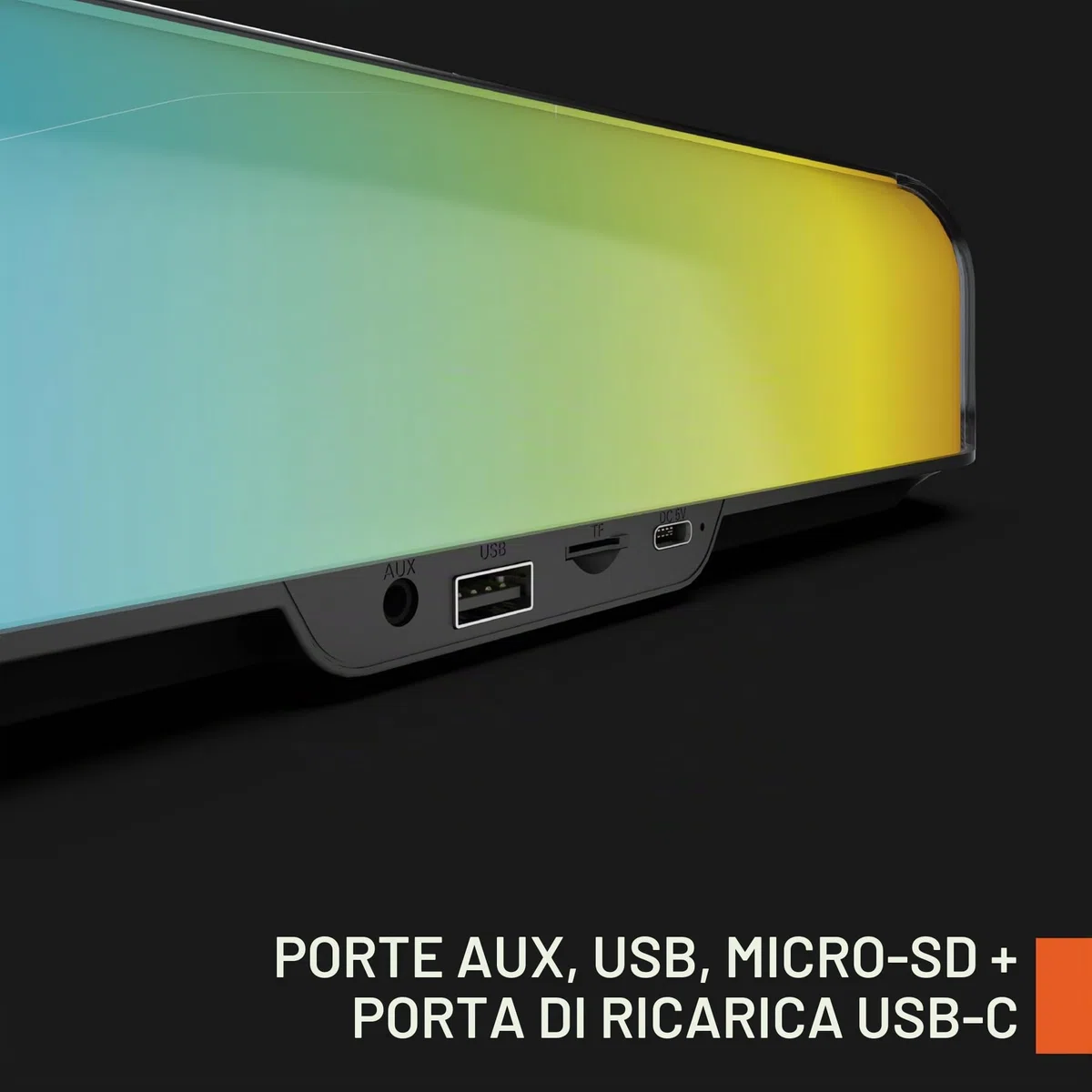 Nova Gaming URSAE - Barra di Suono Gaming RGB Bluetooth 5.3 - Altoparlante PC Stereo 10W, Suono Potente, Design Compatto - Connessione USB/Jack/Micro-SD - PC, Console, Smartphone, Senza Fili
