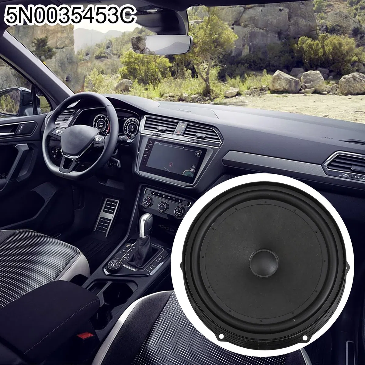 Altoparlante Woofer anteriore posteriore 5N0035454B 5N0035453C per VW-Tiguan 2009-2019 Car Audio Subwoofer Parte di ricambio nero ABS Materiale Design facile da installare (posteriore)