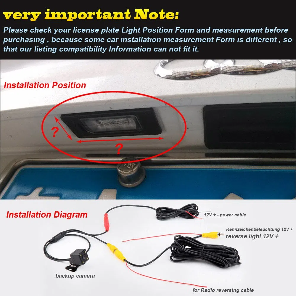 Colore Telecamera di retrovisione con Linee di griglia Come Luce Targa, Retrocamera di parcheggio compatibile con S80L S40L S80 S40 S60 V60 XC90 XC60 C70 S60L V40 R XC 70