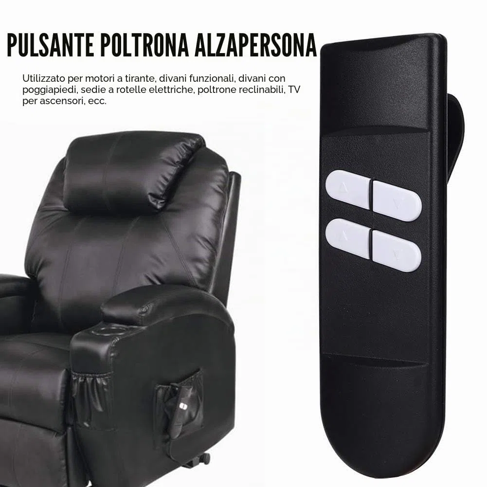 Dewin Poltrona Relax - Telecomandi per Poltrone Elettriche Telecomando Poltrona Relax Usi multipli con 2 pulsanti 5 perni per sedia elevatrice elettrica reclinabile