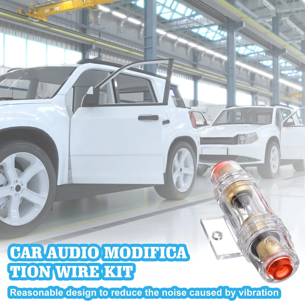HOMURY - Set di cavi per amplificatori per auto, 10 GA, set di collegamento per amplificatori 25 mm², portafusibili audio, subwoofer, fascette con fusibile