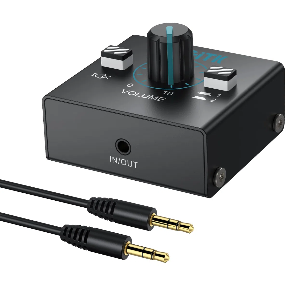 Switch Audio HDMI 2-in-1-out con Controllo Volume Integrato, Splitter 3.5 mm Senza Alimentazione per PC/TV/Cuffie - Cavo 1m Incluso e Design Compatto