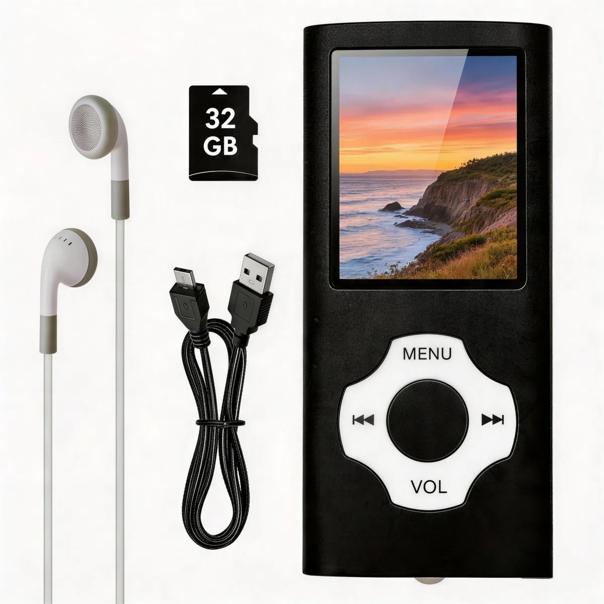 Lettore MP3 32GB Portatile HiFi in Metallo con Schermo 1,8", Lettore Musicale MP4 con Radio FM, Memoria Espandibile fino a 128GB, Riproduzione 18 Ore, Registratore Vocale per Sport e Viaggi