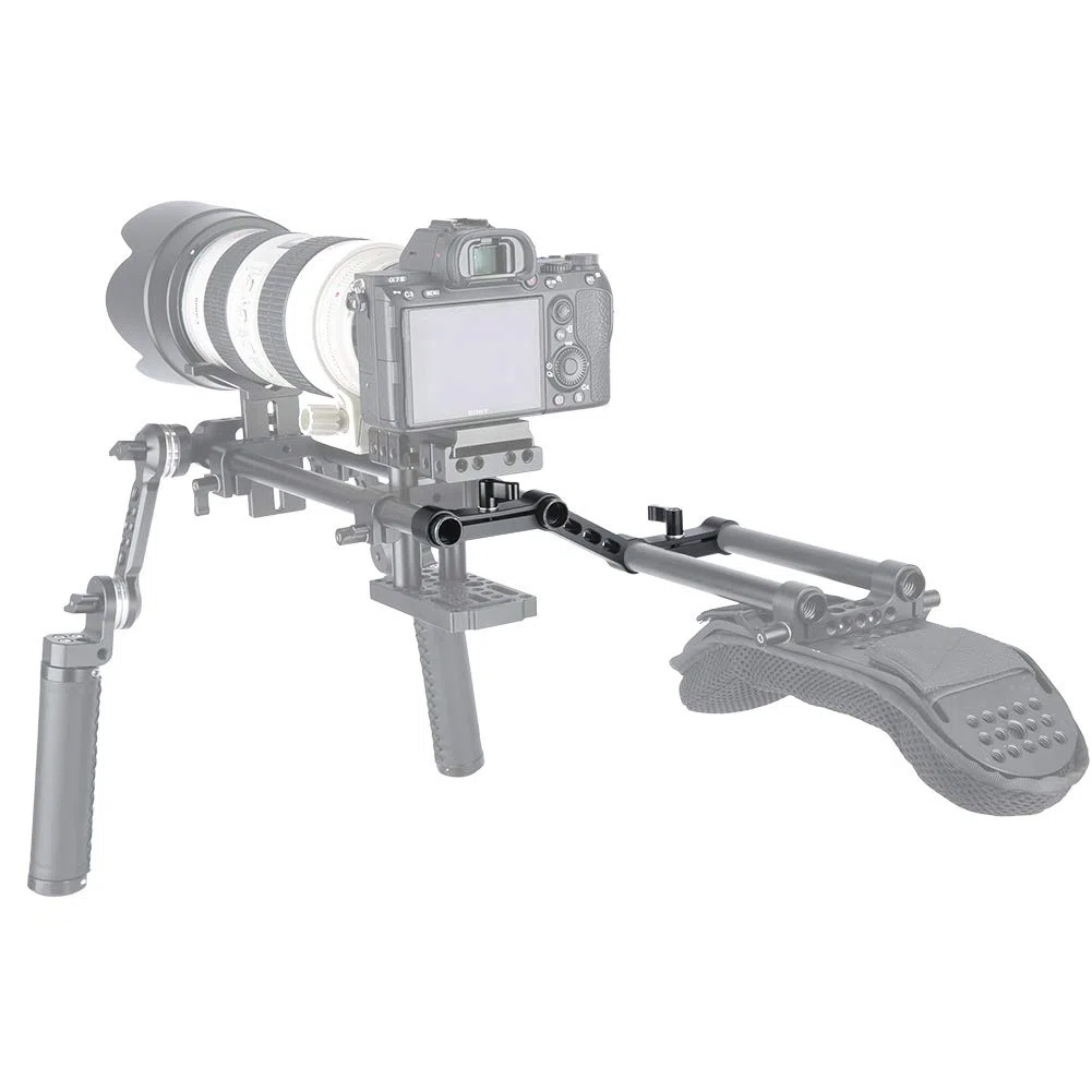 NICEYRIG DSLR Spalla Rig15mm Rail Clamp Z-shape Railblock per sistema di supporto asta 15mm