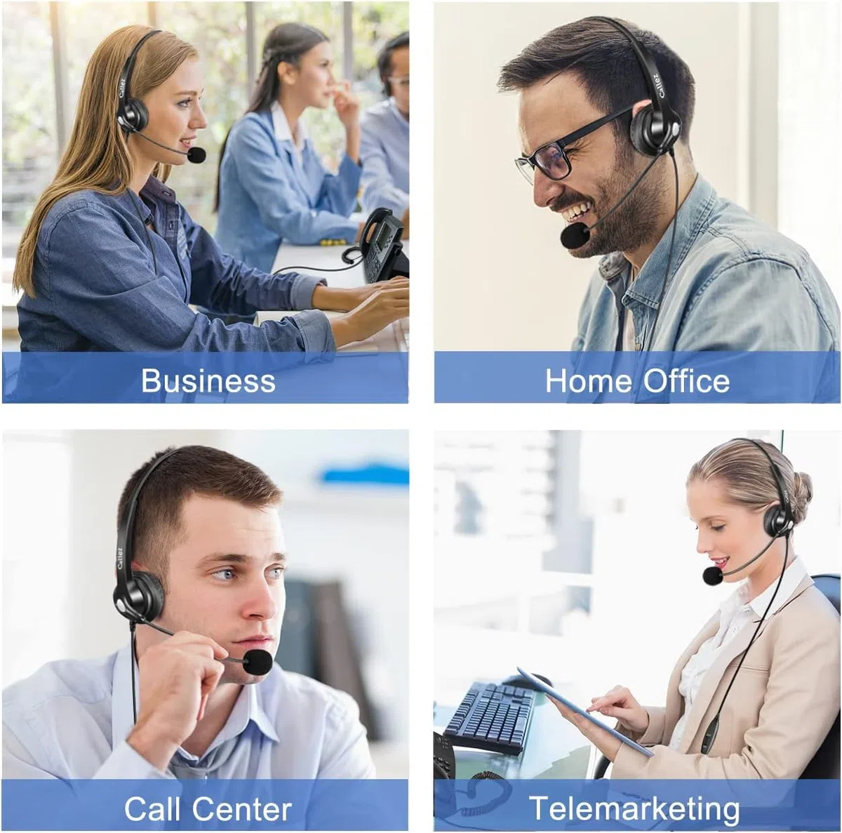 Cuffie Telefono Fisso RJ9 con Microfono a Cancellazione del Rumore, Auricolare Mono per Cisco 7821 7975G 7861 7941G 8845 8851 6851 Call Center Ufficio Telefoni IP, Plantronics M12 M22 Amplificatore