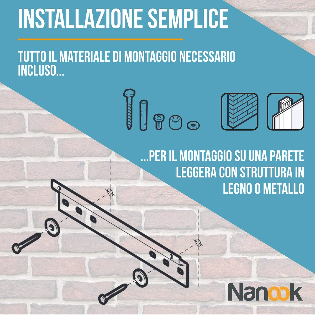 NANOOK Supporto a muro per TV 32-55 pollici | Staffa ultra sottile | Soluzione di montaggio per televisori LCD, LED e OLED | Compatibilità universale | VESA 100x100-400x400 | Nero