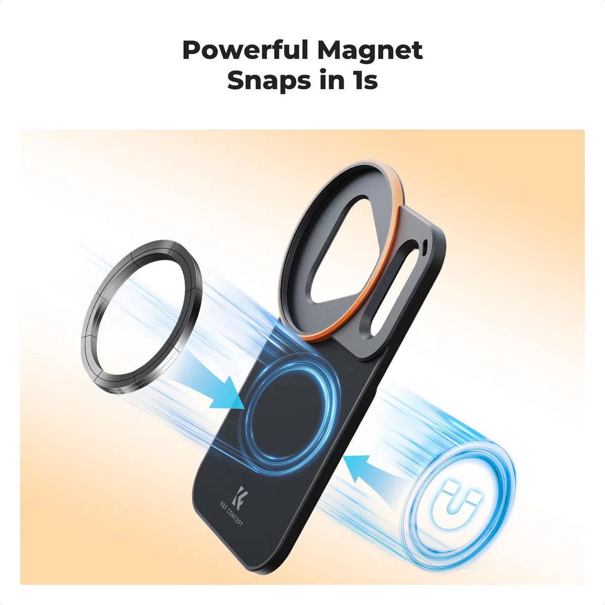 K&F CONCEPT Adattatore di Supporto per Filtro di Lente Magnetico a Doppio Lato, Compatibile con iPhone 17 Pro e Filtri a Filettatura 58mm, Supporto per Filtro di Telefono (Filtro Non Incluso)