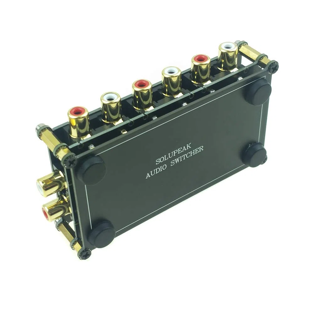 4 IN 1 OUT RCA Stereo Audio cavo interruttore, sorgente di ingresso segnale switcher selettore Splitter connettore passivo scatola Distributore