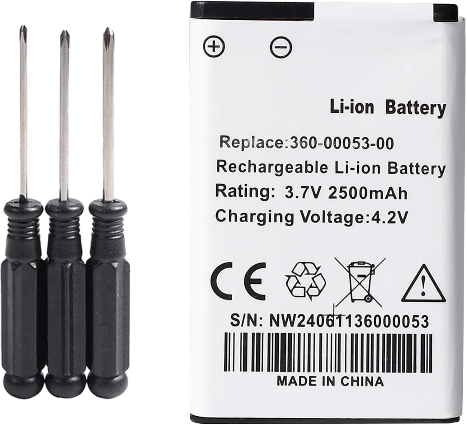 Batteria di ricambio 2500 mAh 3,7 V 361-00053-00 361-00053-04, 010-11599-00, 010-11654-03, compatibile con Garmin Alpha 200/200i/300i/Montana 600/600T/6000000000000 t Camo/65 Batteria GPS 0