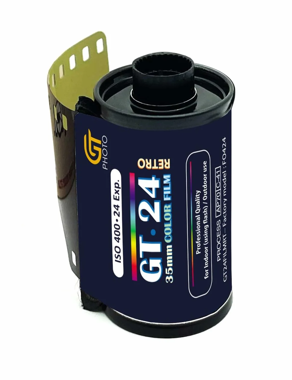 GT-24 Retro – Pellicola Fotografica a Colori 35 mm – ISO 400 – 24 Esposizioni – Film Negativo a Colori di Qualità Professionale (Processo C-41)