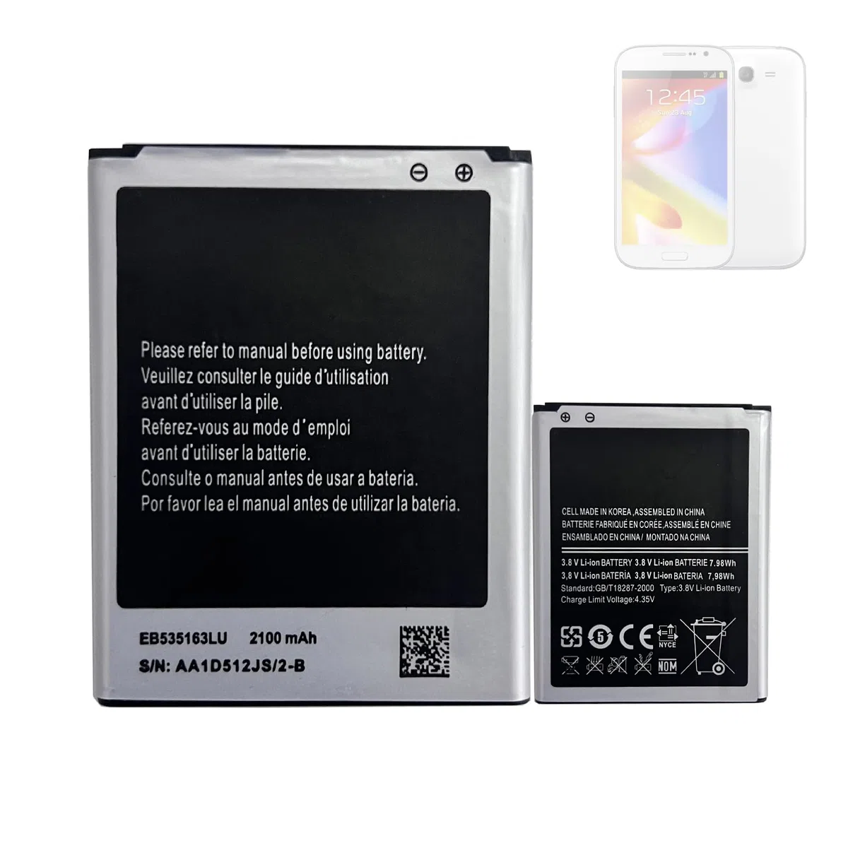 Batteria di ricambio EB535163LU compatibile con Galaxy Grand i9080 Neo i9060 DuoS i9082