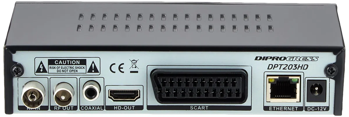 Diprogress DPT203HD DVB-T2 HEVC H265 Decoder con Telecomando Universale 2 in 1