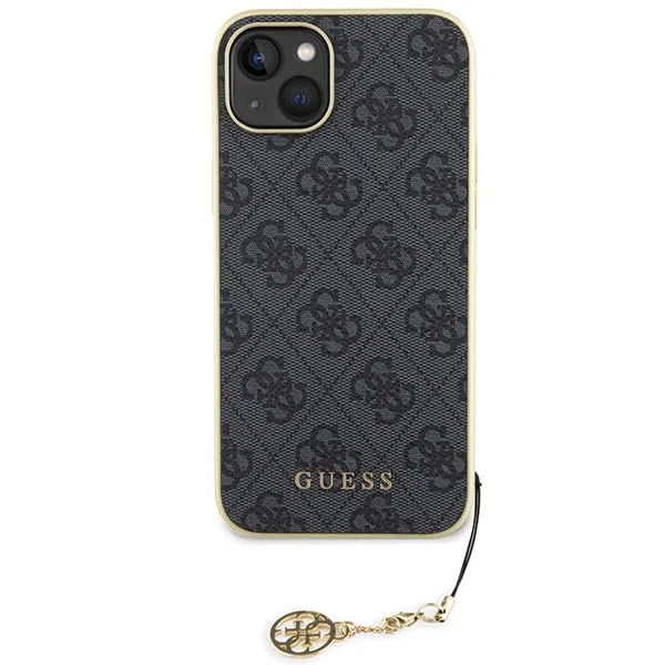 GUESS Custodia Guess GUHCP15MGF4GGR per iPhone 15 Plus 6.7" rigida grigia 4G Collezione Charms