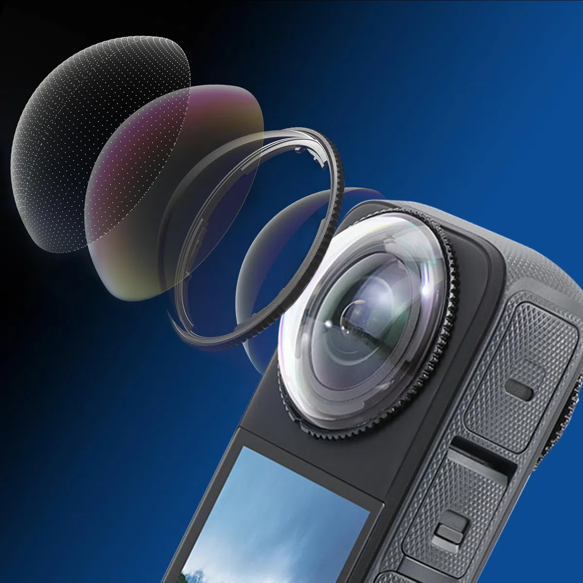 Semaiki Protezione obiettivo con pellicola protettiva per display per Insta 360 X4 9H antigraffio pellicola protettiva in vetro temperato per Insta 360 X4 accessori