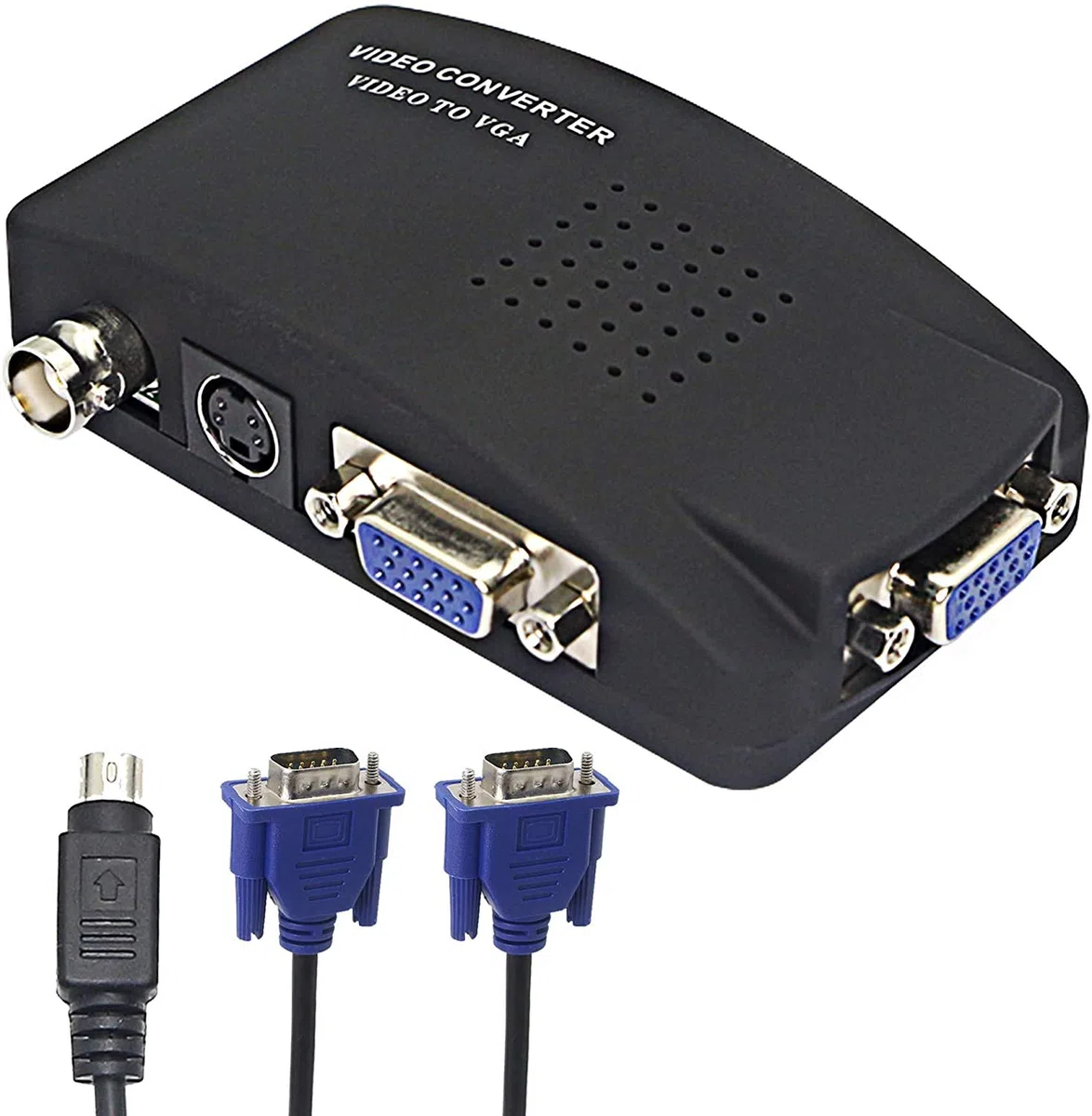 XMSJSIY BNC a vga, Convertitore Video CCTV Camera PC a TV Adattatore BNC Ingresso a vga Uscita Computer Portatile Monitor Converter per DVR Lettore DVD Supporto PAL NTS