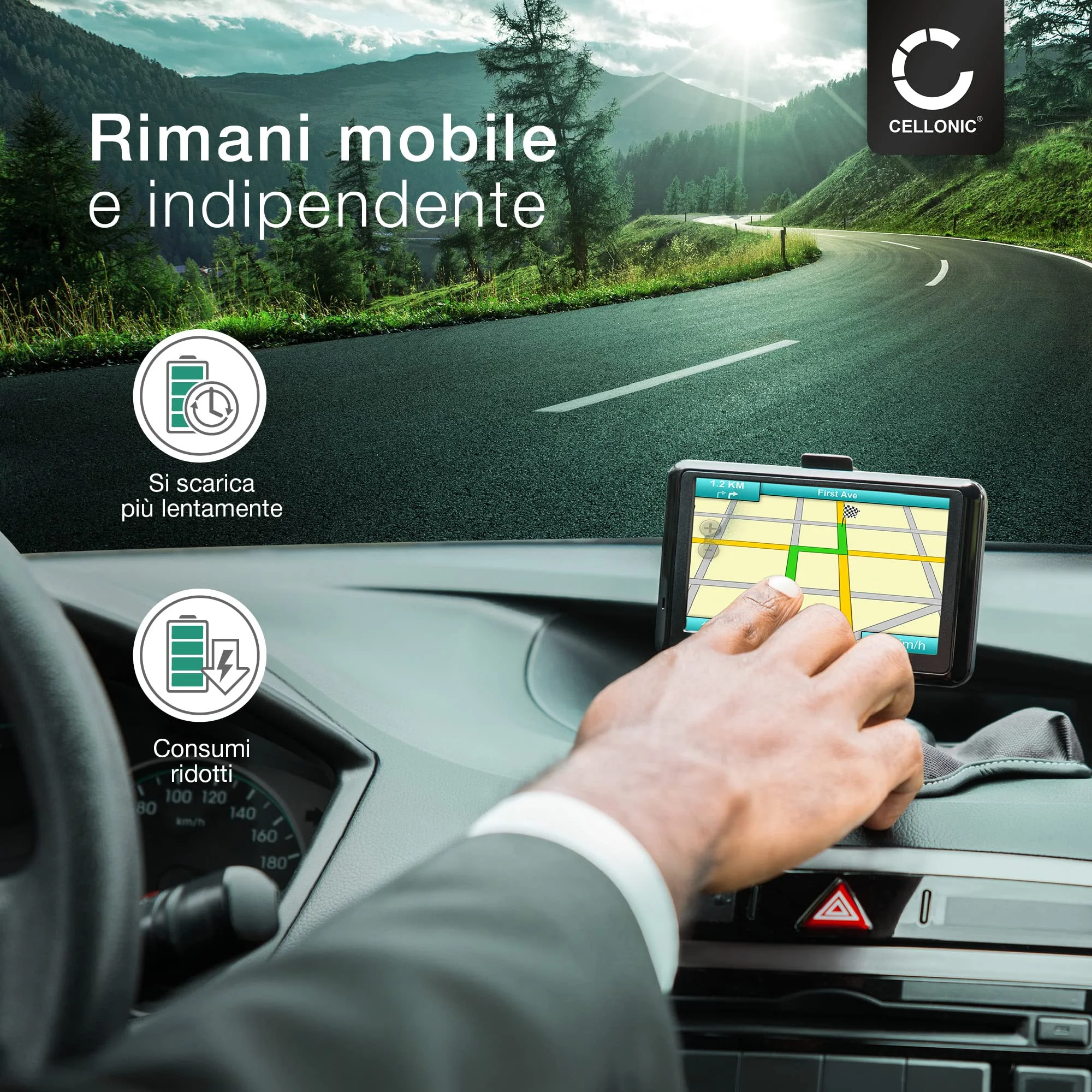 CELLONIC 1x Batteria per Navigatore GPS Compatibile con TomTom Go 600, Go 60, Start 62, VFAS – (1200mAh, 3.7V) + Set di strumenti 17pz