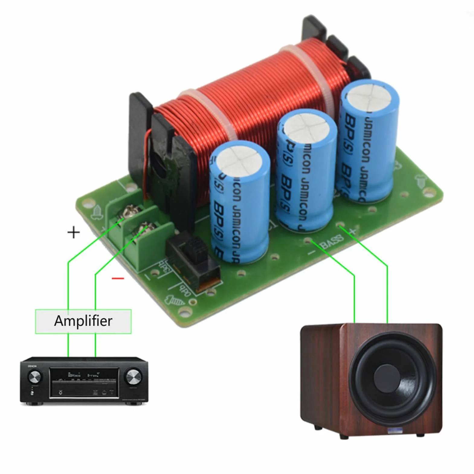 Filtro crossover-200W Pure Bass Subwoofer Divisore di frequenza Altoparlante audio Filtro crossover a canale singolo