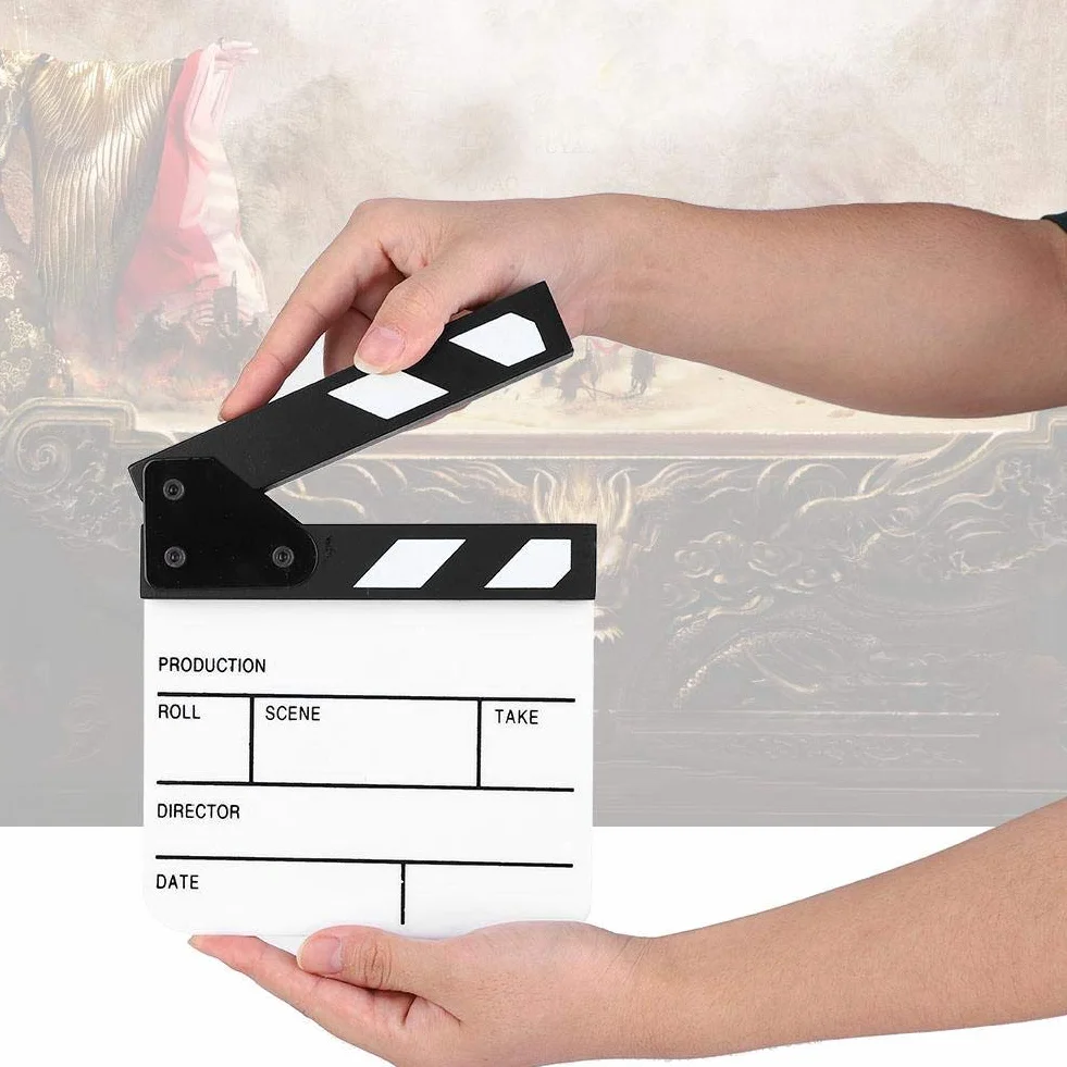 Bewinner Ciak Cinematografico, Cinematografico di Film Clapper, Mini Acrilico Clapper Board, Acrilico Assicella Secco Film Clapboard con Bastoncino