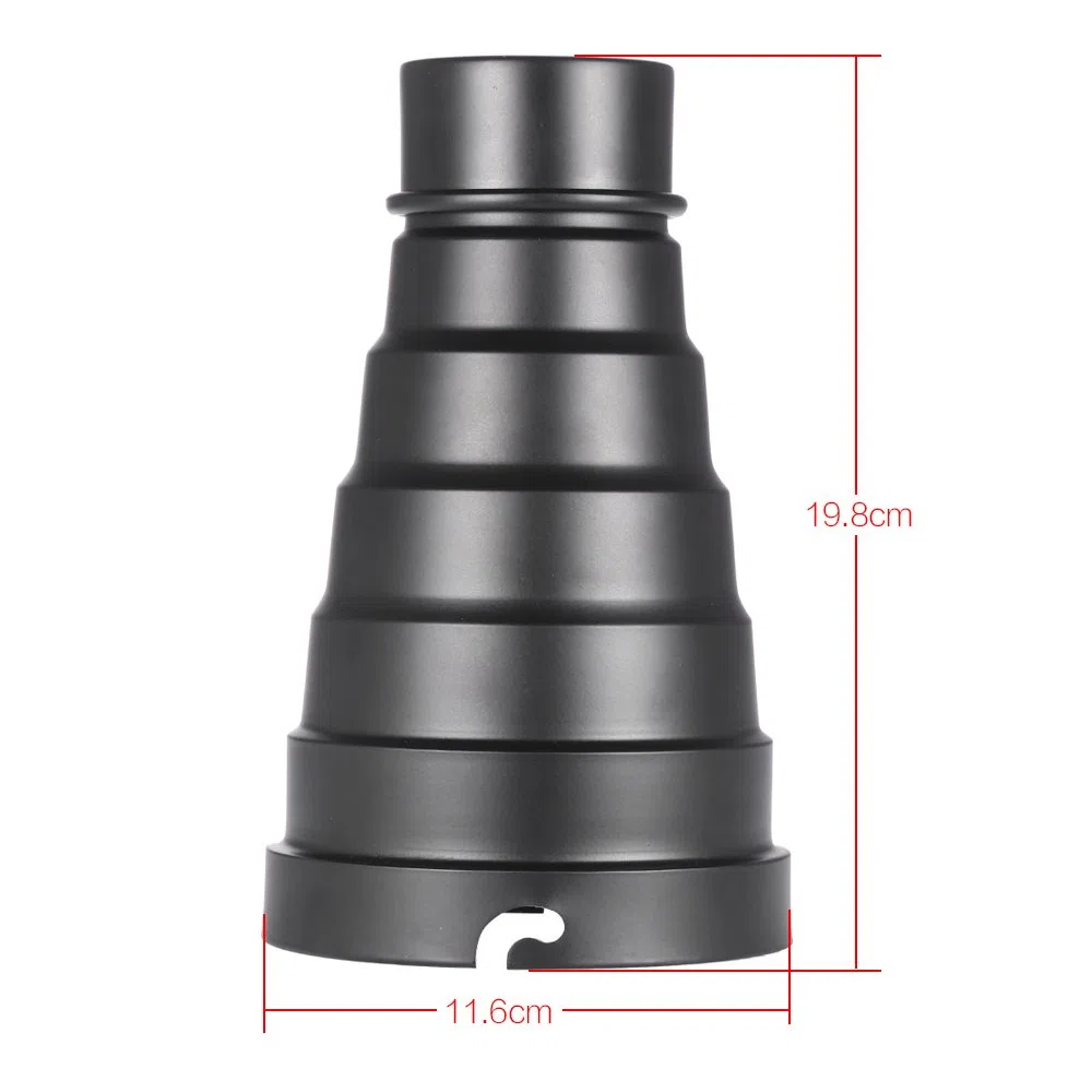 Andoer Elinchrom Snoot con Griglia e Gel Colorato per Elinchrom / Impact EX / Calumet Genesis / Interfit EX Flash Stroboscopico