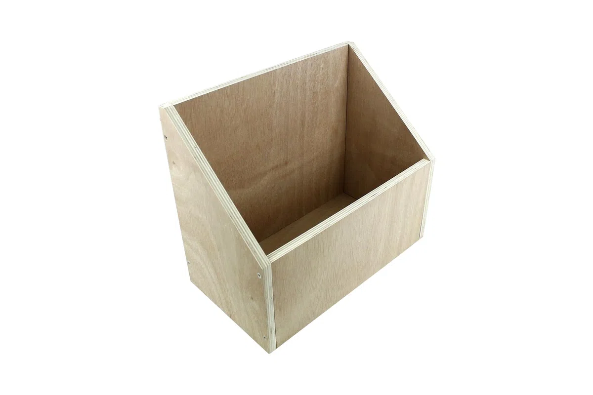 MOBILE ESPOSITORE INCLINATO scaffale arredamento per 35-45 dischi LP vinile 33 giri (diam.30cm) in legno multistrato