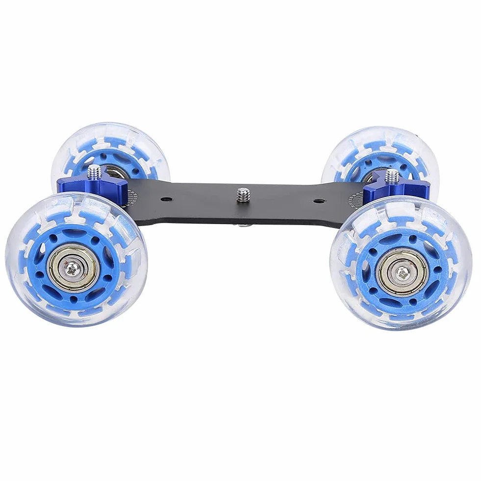 Macchina Fotografica Dolly Skater, Mini Desktop 10KG Load Rail Roller Track Slider Dolly Skater Car per DSLR Camera Camcorder