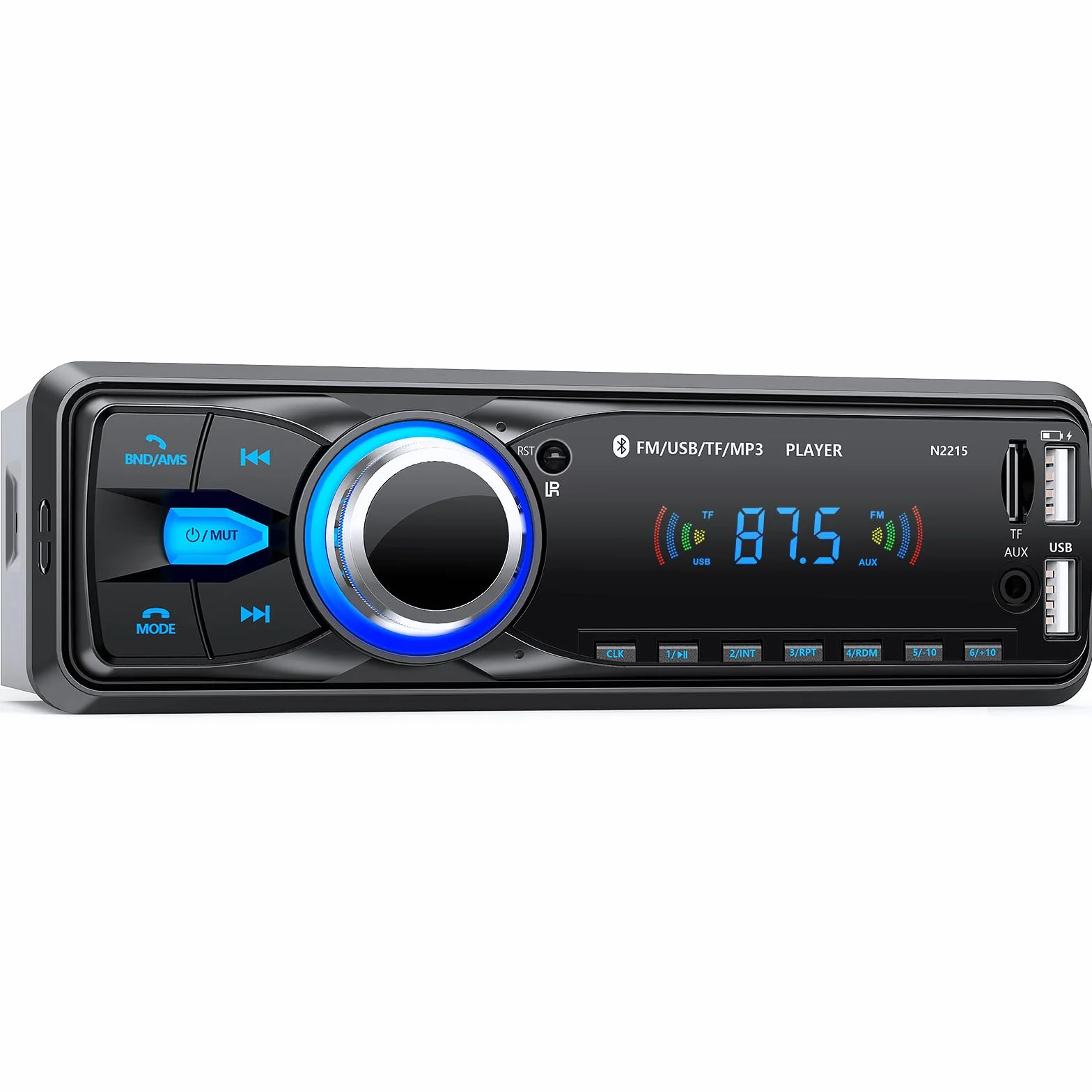 Chismos Stereo Auto 1 DIN Autoradio Bluetooth FM Radio MP3 Lettore Supporta 2 USB/SD/Aux Telecomando Ricarica rapida iOS Android