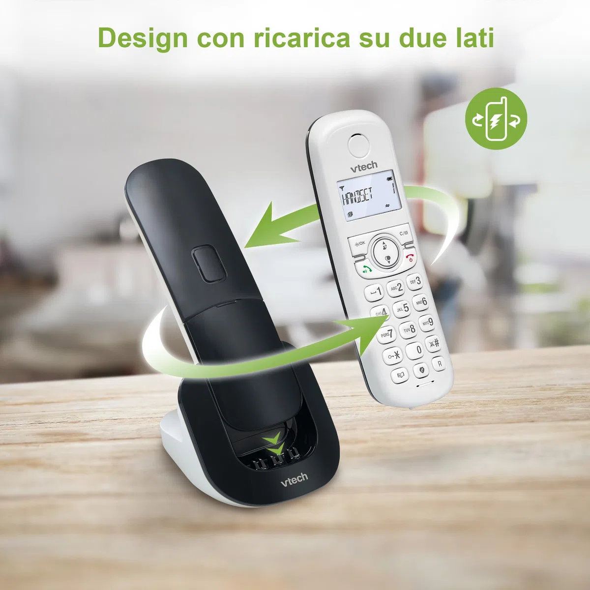 VTech CS1500 Telefono Cordless Casa DECT con vivavoce, Telefono fisso casa per anziani, doppia ricarica, blocco chiamate, identificatore di chiamata, display retroilluminato e tastiera, modalità ECO