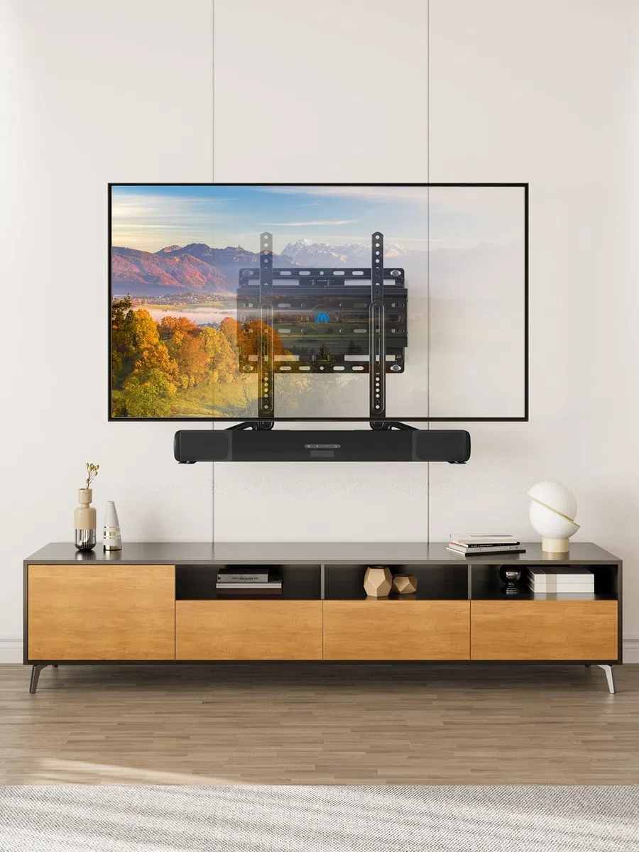 Mounting Dream - Supporto universale per soundbar, per soundbar fino a 6.8 kg, installazione sopra o sotto la TV, con piastra di estensione lunga e corta staccabili