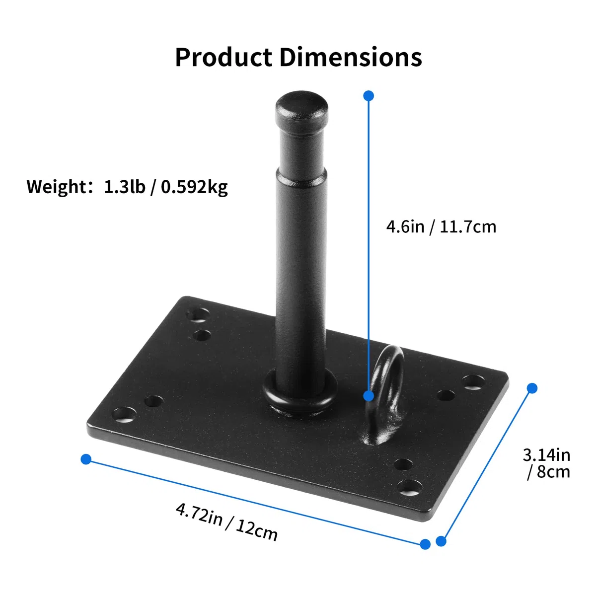 Selens Supporto da parete per bambini, piastra da parete, supporto in metallo, supporto con stud, altezza 12 cm, per studio fotografico, video, monolight da parete, accessorio fotografico