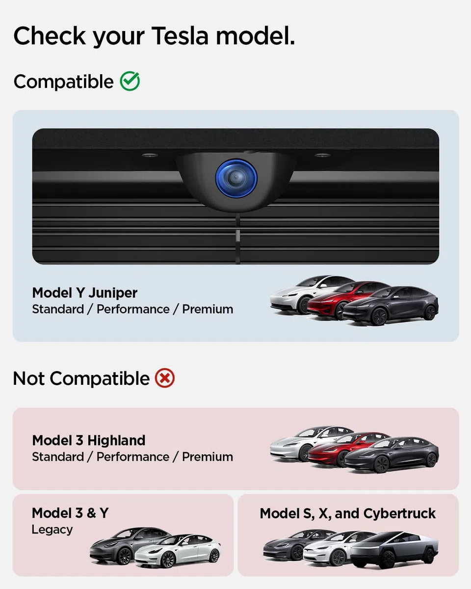 Spigen Protezione per Obiettivo Telecamera Anteriore per Tesla Model Y Juniper 2025-2026 (Standard/Premium/Performance), Copertura Fotocamera Paraurti Anteriore, Progettata per Accessori Tesla
