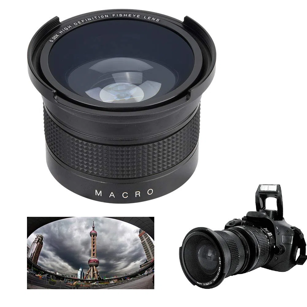 Annadue Obiettivo Grandangolare Fisheye 52mm 0,35X per Fotocamere SLR DSLR, Obiettivo Ultra Grandangolare Fisheye Universale per Fotocamere con Filettatura Obiettivo 52mm