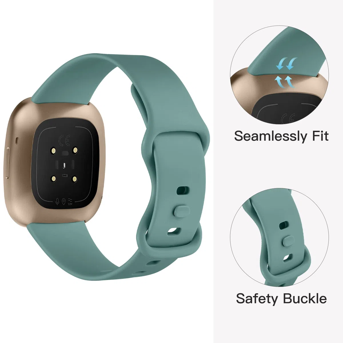 Charlam 6 Pezzi Cinturino Compatibile con Fitbit Versa 3/ Versa 4 Cinturino/Fitbit Sense/Sense 2 Cinturini, Cinturino di Ricambio per Sportivi Morbidi per Donna Uomo, Piccoli Grandi