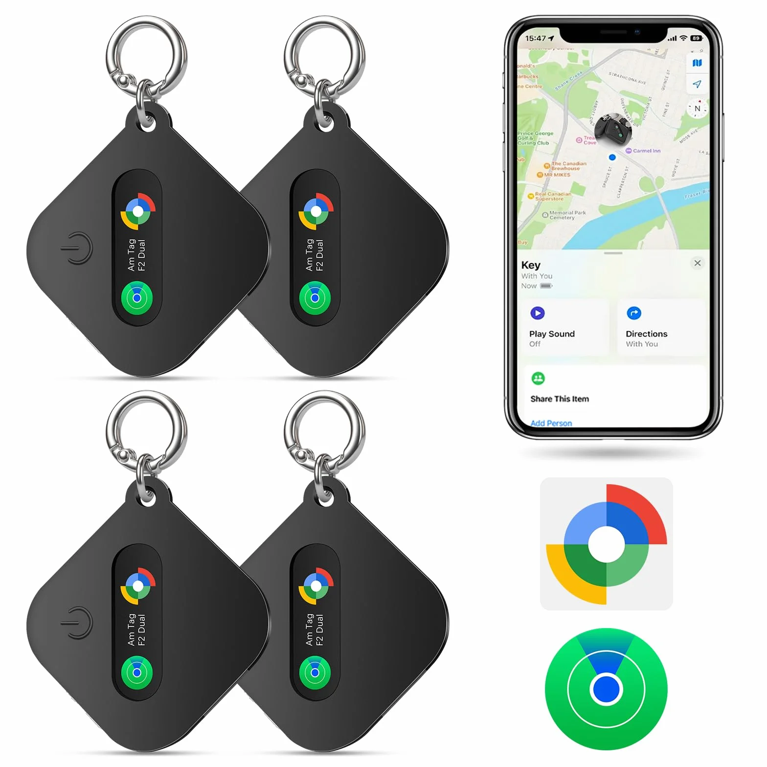 Smart Tag Trova Chiavi Compatibile con iOS Find My APP o Android Find Hub IP67 impermeabile batteria CR2032 sostituibile Bluetooth Tracker Finder per chiavi bagagli/borse/valigia/portafoglio