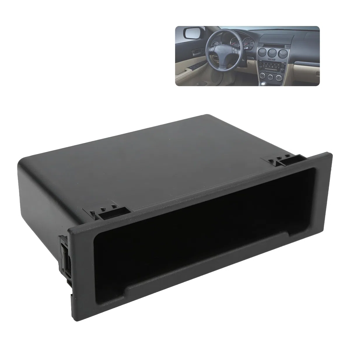 Scatola Portaoggetti per Autoradio 1Din, Organizer per Cruscotto Auto Compatibile con Radio Stereo, Dimensioni 18x15x6 cm