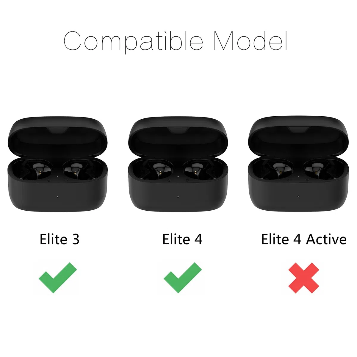 Custodia di ricarica per Jabra Elite 3/4 - Custodia di ricambio per cuffie Jabra Elite