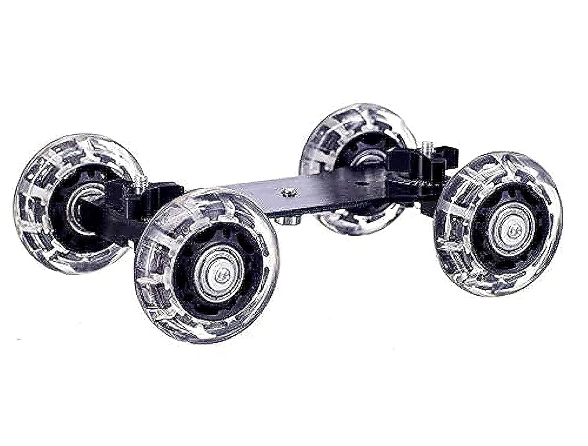 Zeadio Stabilizzatore di pattinaggio per pattinatore del carrello di scorrimento dell'automobile mini Dolly portatile per la macchina fotografica di DSLR DC - Nero