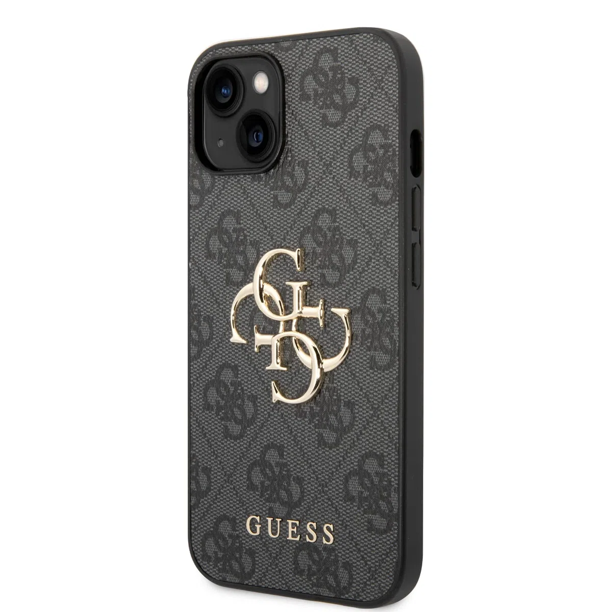 Guess Golden Logo compatibile con iPhone 14 e 13, colore grigio, GUHCP14S4GMGGR, nero