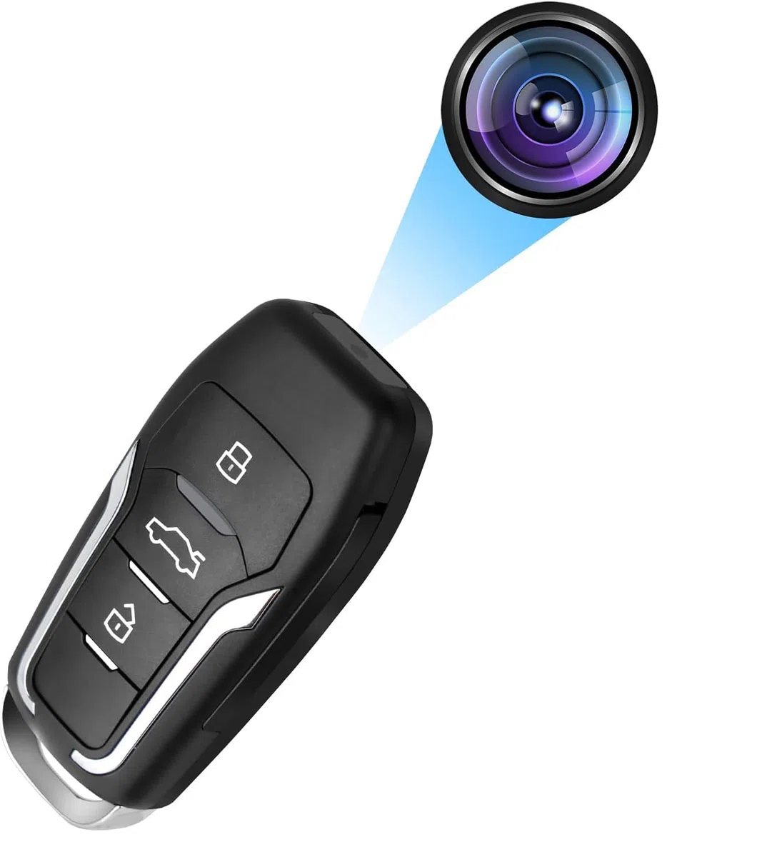 SHMIZZ Mini Telecamera Spia 1080P, Telecamera Nascosta Chiave Auto con Rilevamento di Movimento, Visione Notturna, Batteria Ricaricabile da 300mAh, Registrazione in Loop