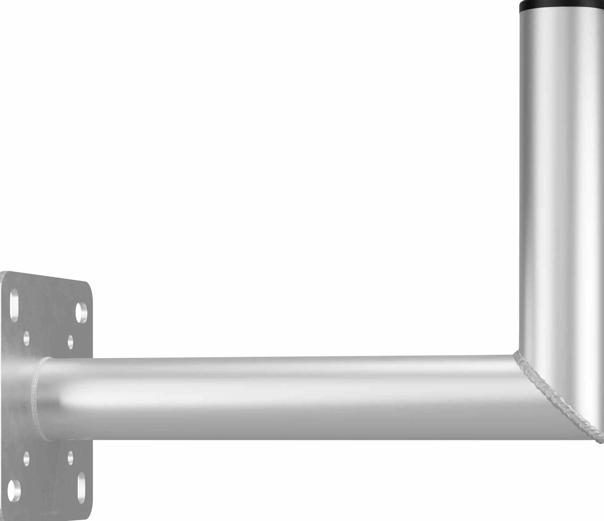 goobay 60503 Sat - Supporto da parete con foro per balcone/supporto per parabola satellitare fino a max. 85 cm, supporto per asta angolare, supporto da parete, supporto per antenna con distanza dalla