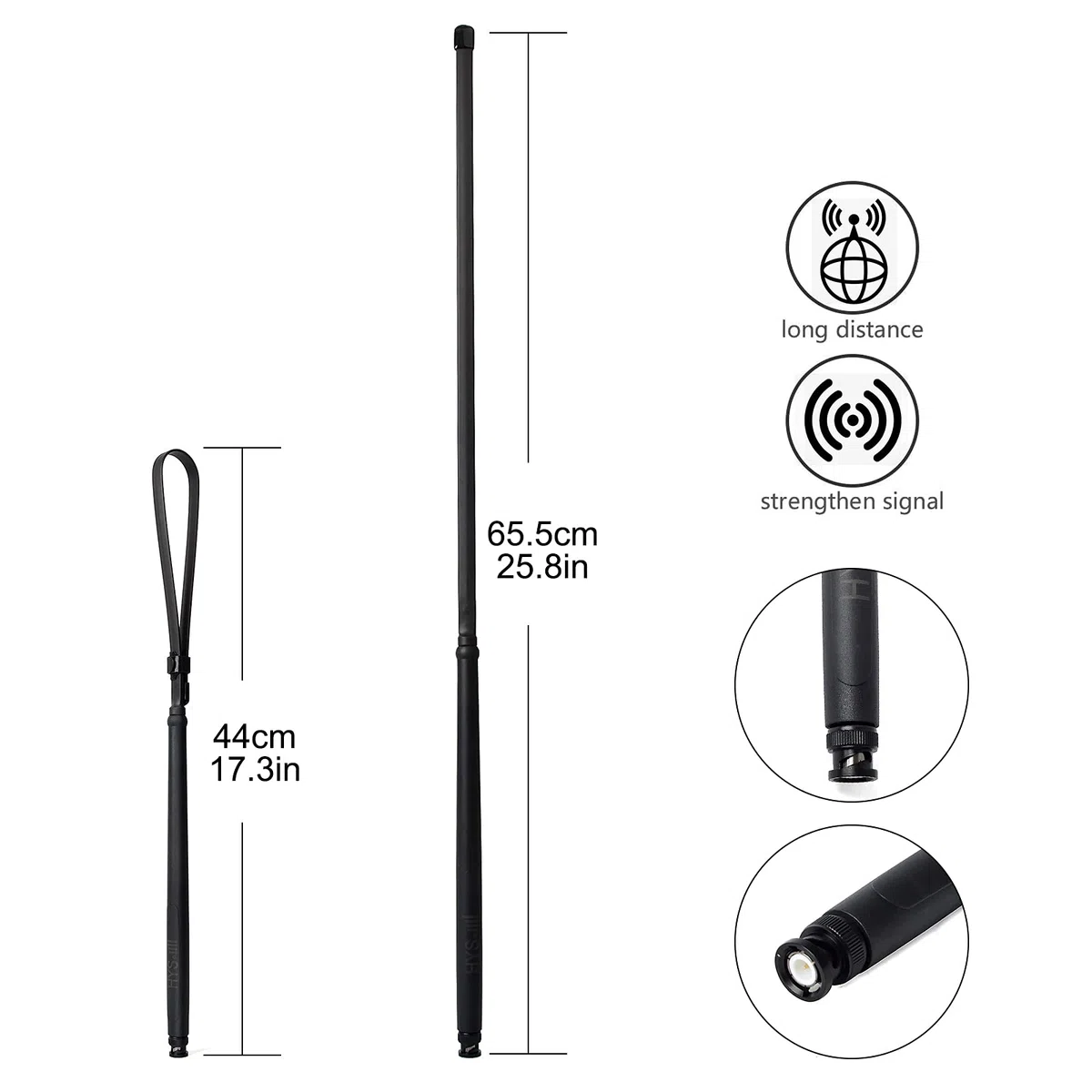 Antenna radio CB 27 MHz Antenna portatile BNC Compatibile con Cobra Midland Uniden Anytone Handheld/Portable Radio