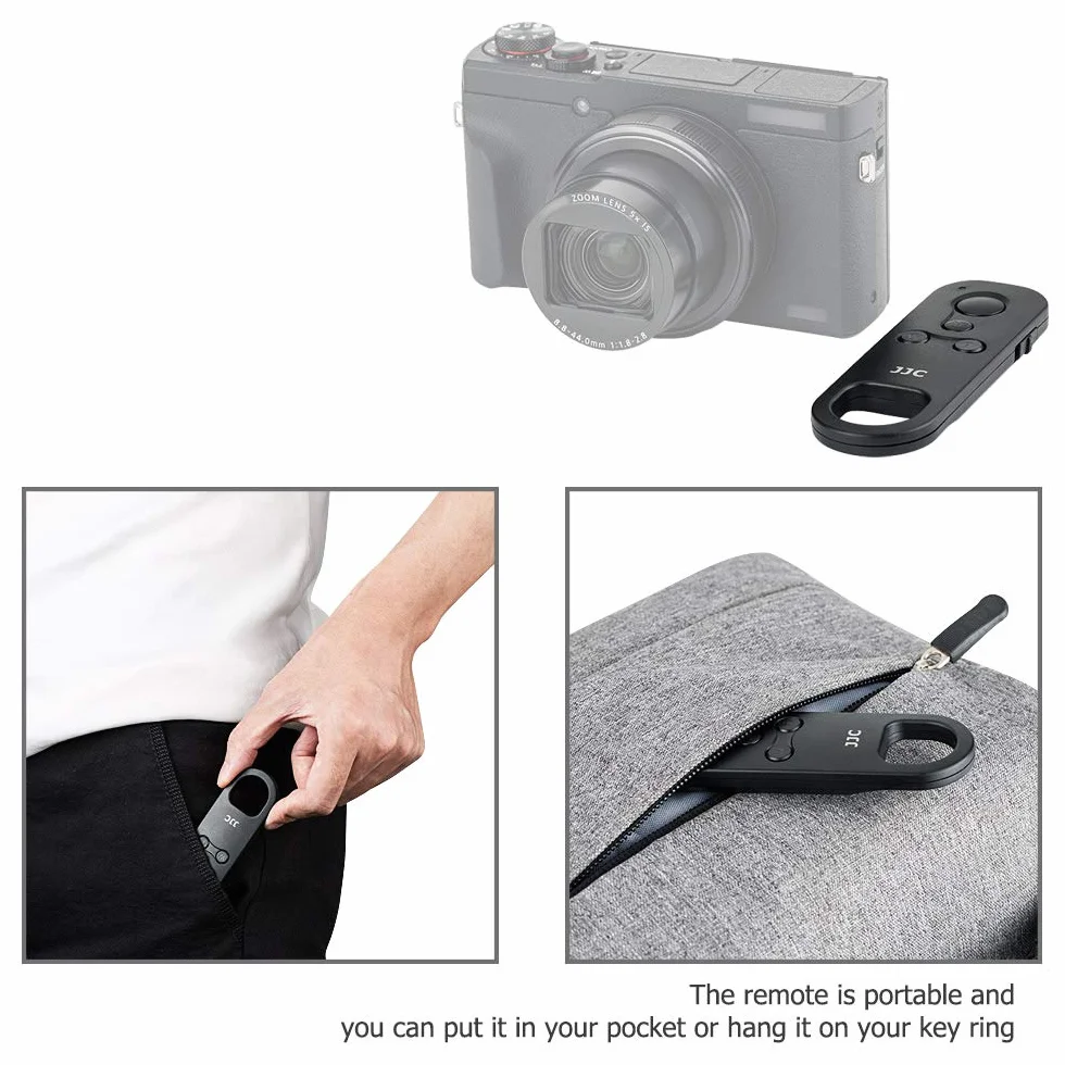JJC BR-E1 Comando remoto senza fili per Canon EOS R8/R50/R7/R6II/R3/R5/R6/R/RP/77D/90D/850D/200DII/200D/M6 Mark II/M50/M200, PowerShot G5X Mark II/G7X Mark III/SX70HS