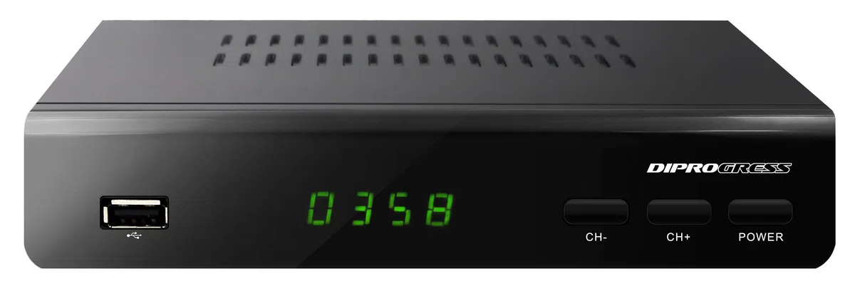 Diprogress DPT203HD DVB-T2 HEVC H265 Decoder con Telecomando Universale 2 in 1