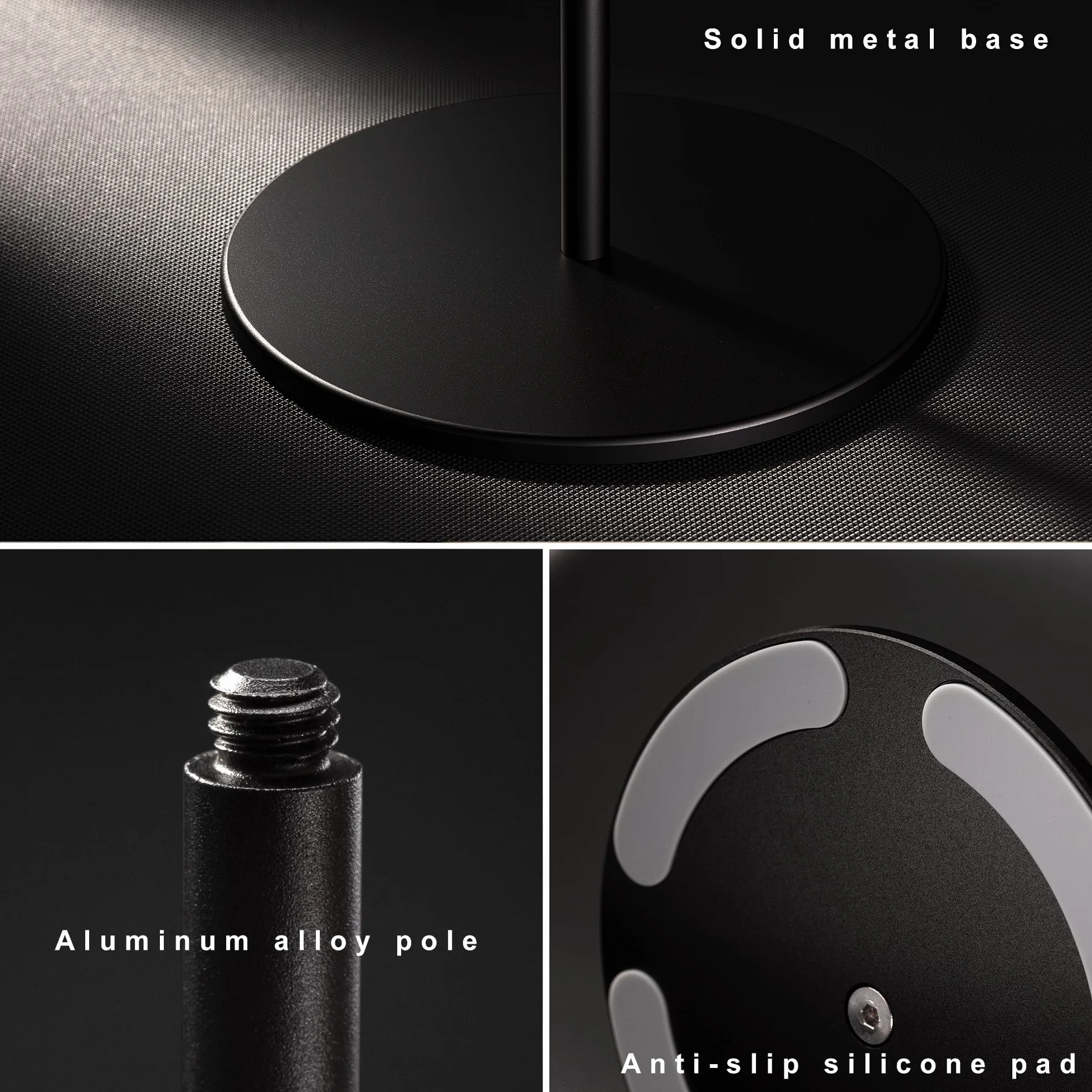 Supporto per Cuffie, Porta Cuffie Legno di Noce e Alluminio, Stand Headset da Gaming Noce Naturale con Base Solida, Adatto a Cuffie di Tutte le Dimensioni (Nero)