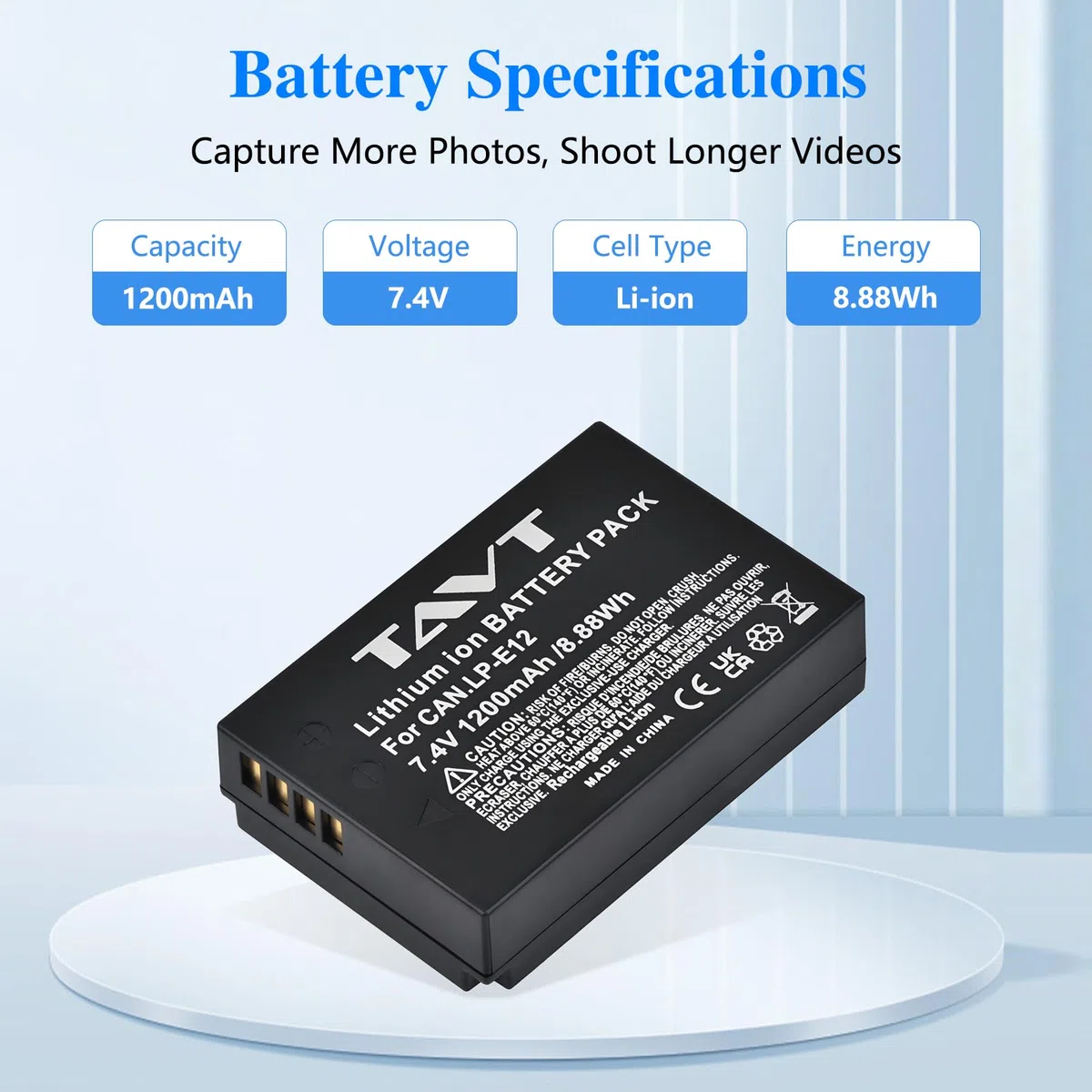 2 batterie e caricabatterie LP-E12 da 1200 mAh per Canon PowerShot SX70 HS, EOS M50, M50 Mark II, EOS M100, 100D, M, M2, M10, Rebel SL1, Kiss X7