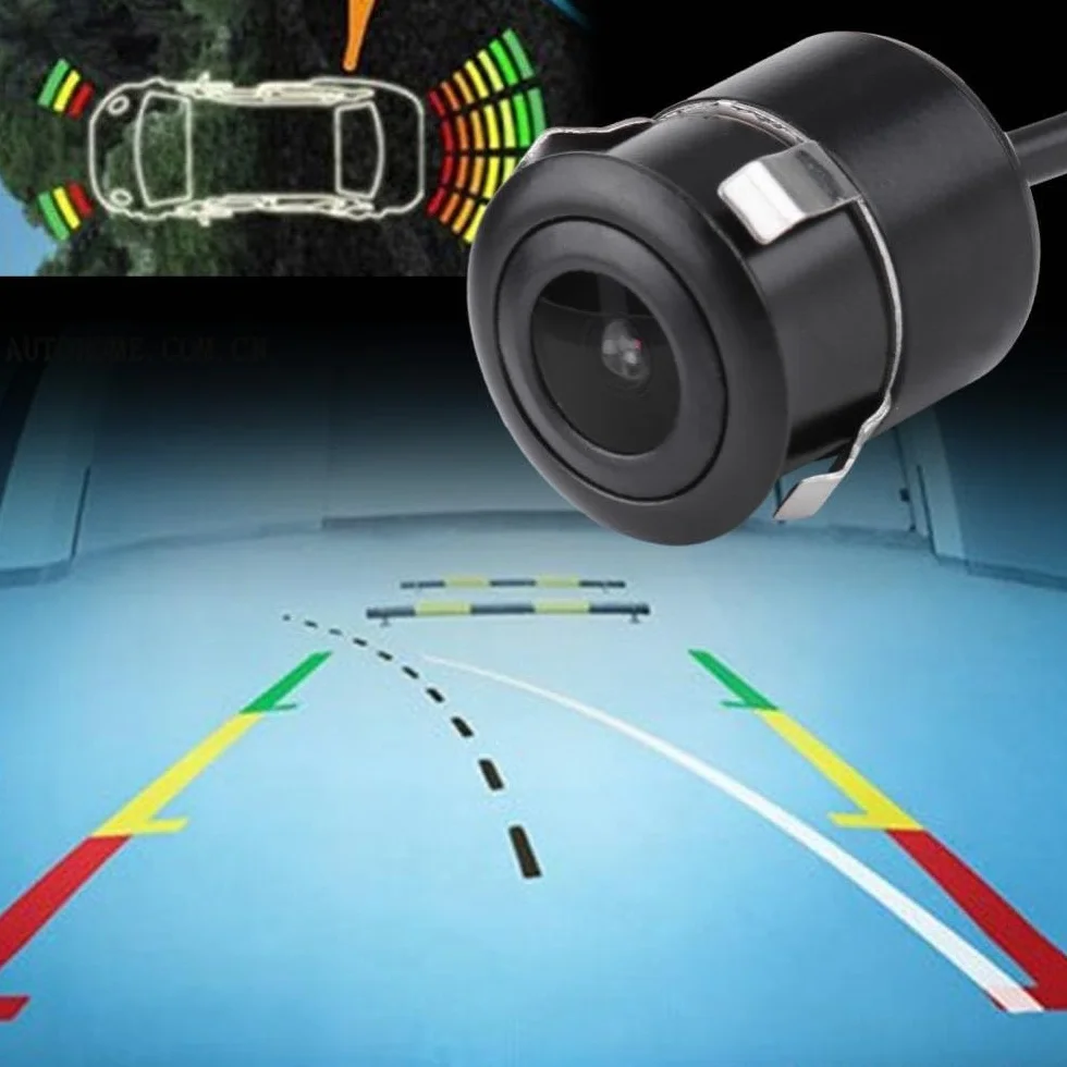 Aramox - Telecamera per retromarcia con visione notturna ad alta luminosità 18,5 mm HD, visione posteriore della telecamera di retromarcia, visione notturna colorata NTSC/PAL