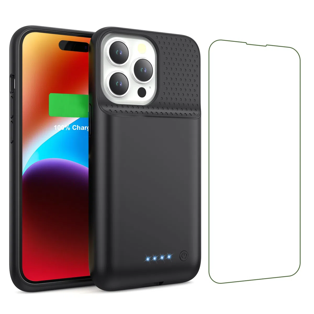 Custodia per batteria per iPhone 14/13/13 Pro (15,49 cm), custodia di ricarica portatile protettiva estesa con batteria da 7500 mAh ultra sottile aggiornata per iPhone 14/13/13 Pro - Nero